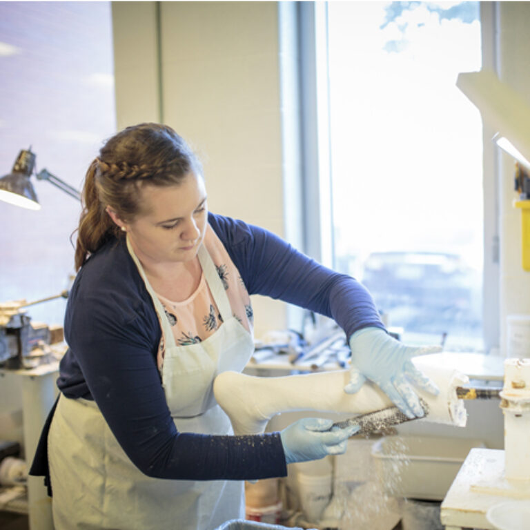 Woman creating a serial cast